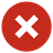 Vermelho com um X